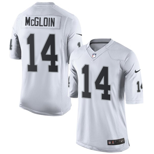 Men's Limited Matt McGloin Nike Jersey White Road - #14 NFL Oakland Raiders